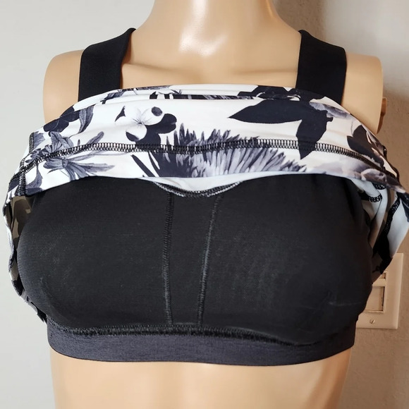 Lululemon Push Ur Limits Tank In Brisk Bloom Black White / Black. Women's Size 6 - Picture 4 of 15